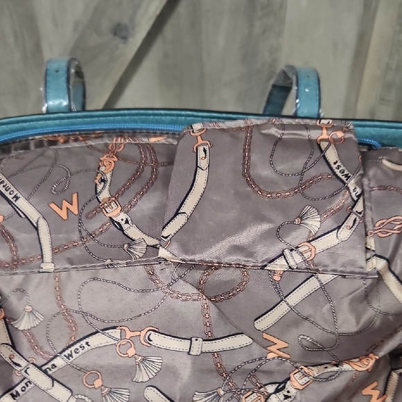 Montana West Blue Suede-Like Tote Bag with Classic Design - Picture 4 of 6